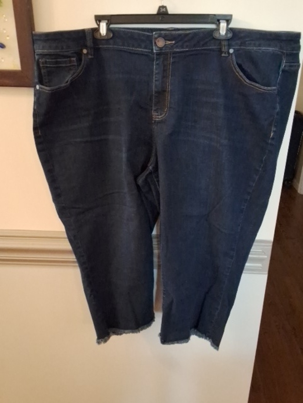 Lane Bryant Dark Blue Girlfriend Cropped Stretch Jeans